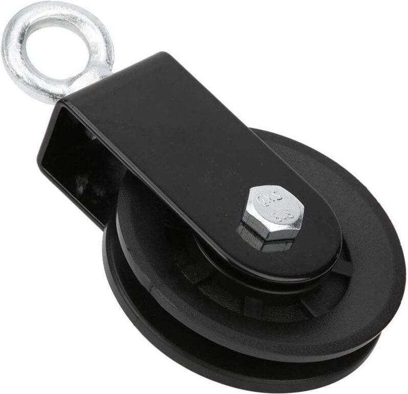 90-mm-Flaschenzug mit 360° drehbarer U-förmiger Unterstützung für Fitness, Krafttraining (1 Stück)