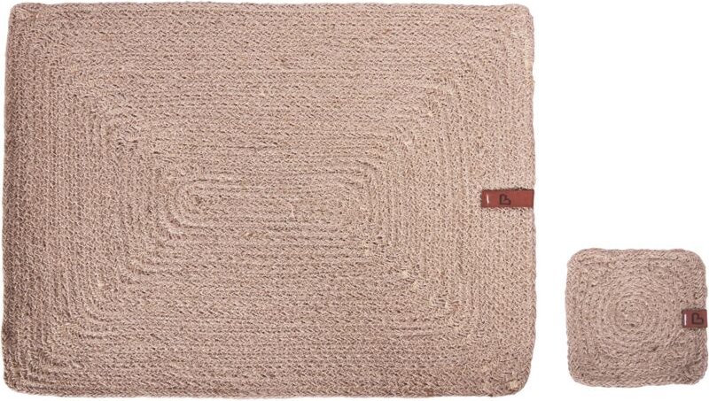 6 Personen Tischset mit Untersetzern Naturfarben Jute Geflochten Rechteckig 30x40 cm 12-Teilig Handmade Boho-Stil Esszim...