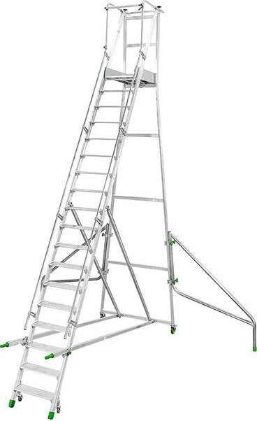 Kaiserkraft - Mobile Stehleiter 15 Stufen - Maximale Arbeitshöhe 5.47m - CA12/350