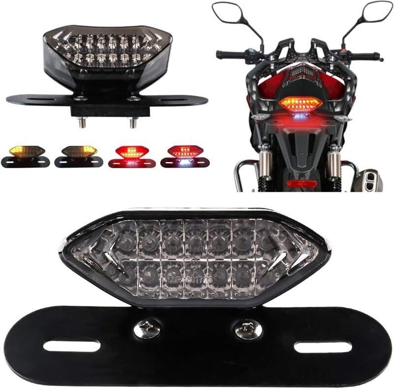 Thumbnail - Odipie - Motorrad-LED-Rücklichter, integrierte Bremslichter und Blinker-Kontrollleuchte, 5 w, 20 LEDs, Laufbremse, Blink...