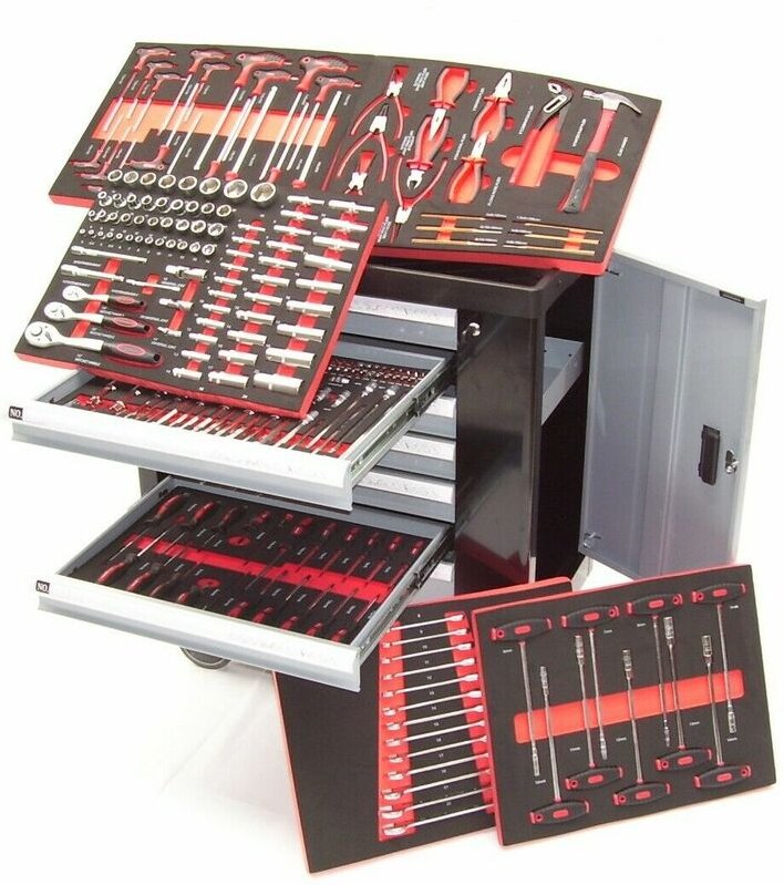 Apex - Werkstattwagen Werkzeugwagen B6195 inkl. Werkzeug 259tlg. Werkzeugsatz gefüllt