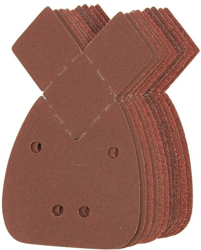 Delta-Klettschleifblätter mit zwei Abreißspitzen, 140 mm, 10er-Pckg. Je 2 x 40er-, 60er-, 80er, 120er-, 240er-Körnung