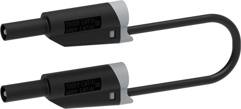 2717-IEC-CD1-100N Messleitung Lamellenstecker 4 mm Lamellenstecker 4 mm 1.00 m Schwarz 1 - Electro Pjp