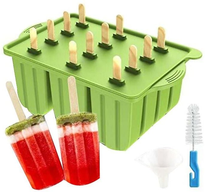 Woosien - Silikon-Eis am Stiel-Form, gefrorener Eis am Stiel-Formenmacher für Eis am Stiel, diy, mit 50 Stück Eis am Sti...