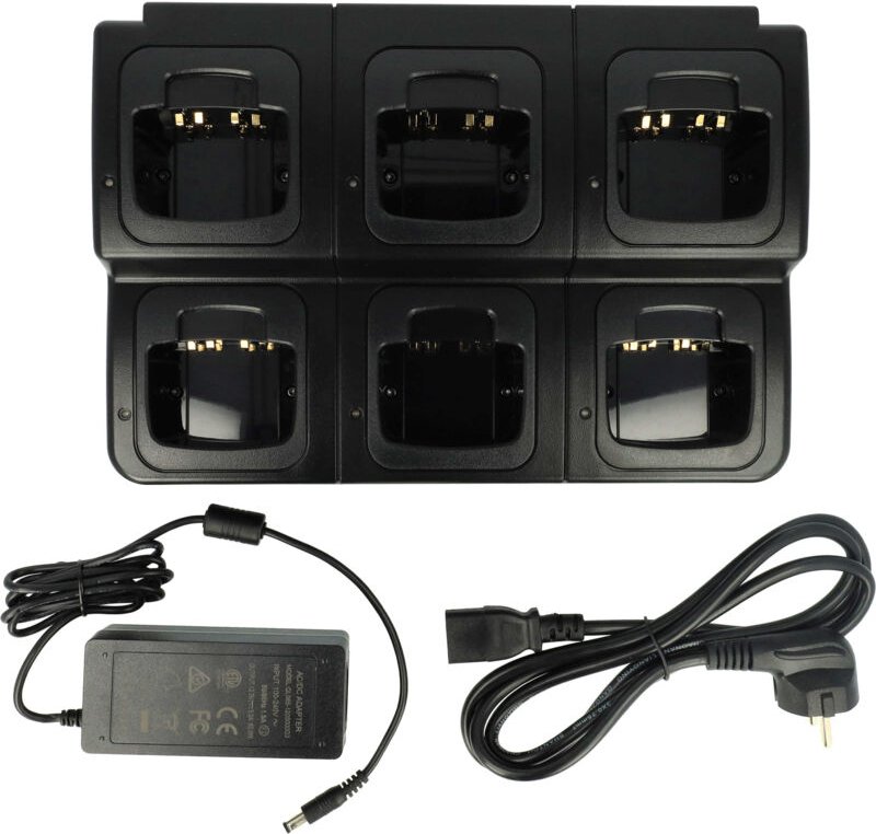 Vhbw - 6-fach Ladegerät kompatibel mit Motorola ATS2500, GP320 Funkgerät-Akkus - Ladestation + Netzteil, 8,4 v, 0,6 a