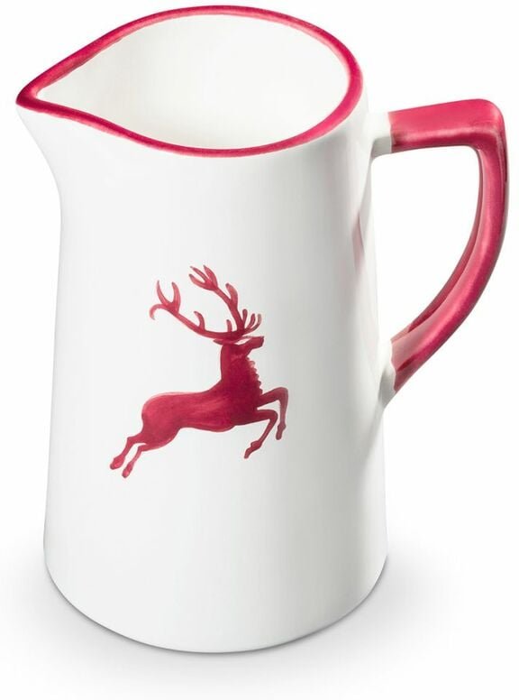 Gmundner Keramik - Bordeauxroter. Hirsch, Wasserkrug 0,7 Liter