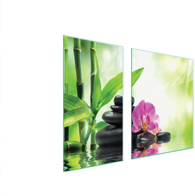 GLASSCHUTZPLATTE FÜR HERD 90x52 ORCHIDEE