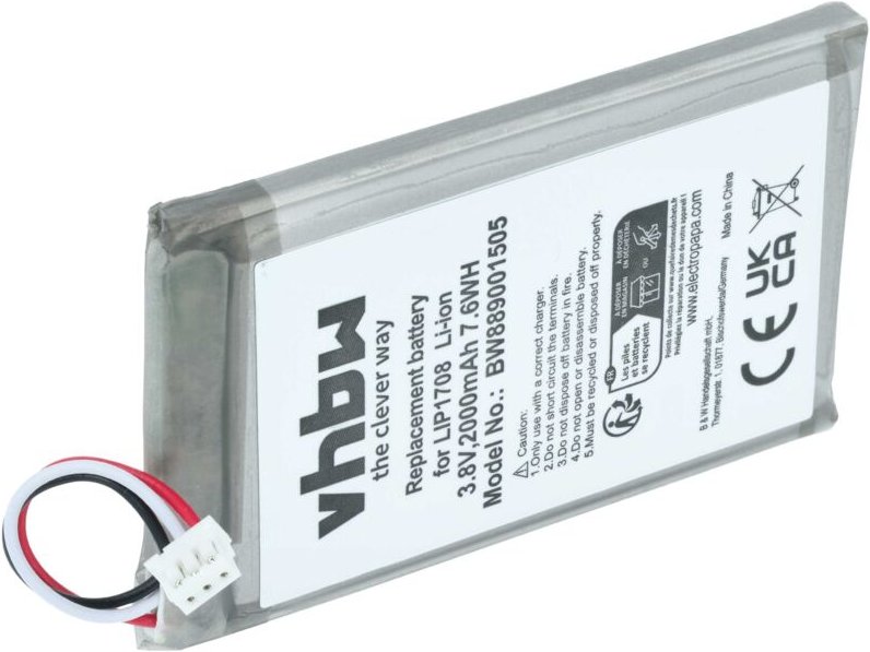 Vhbw - Akku kompatibel mit Sony Playstation 5 DualSense CFI-ZCT1W, DualSense Spielekonsole (2600 mAh, 3,7 v, Li-Polymer)