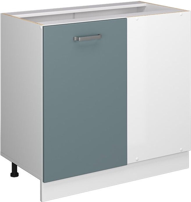 Thumbnail - Eckunterschrank R-Line, Blau-Grau, 86 cm ohne Arbeitsplatte Vicco