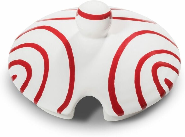 Gmundner Keramik - Rotgeflammt, Oberteil Zuckerdose mit Ausschnitt