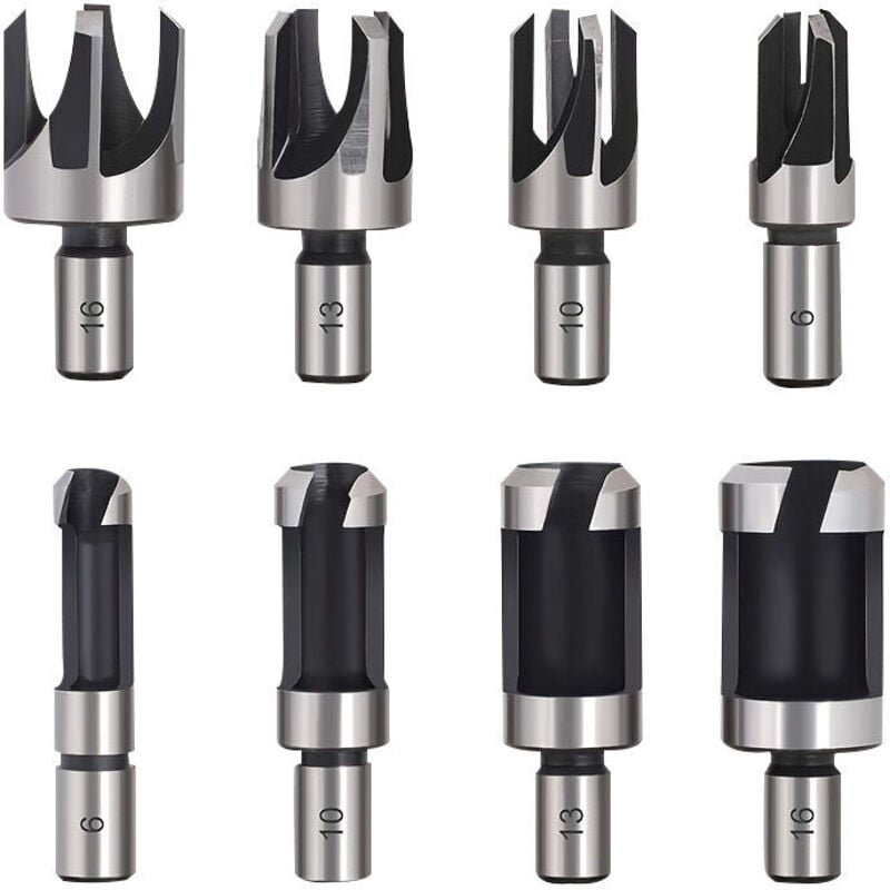 Holzzapfen, 8 Stück, HSS-Holzbohrer, Holzdübelschneider, Holzschneidwerkzeug, Dübelbits, Holzdübelschneider, Bohrer, 6 m...