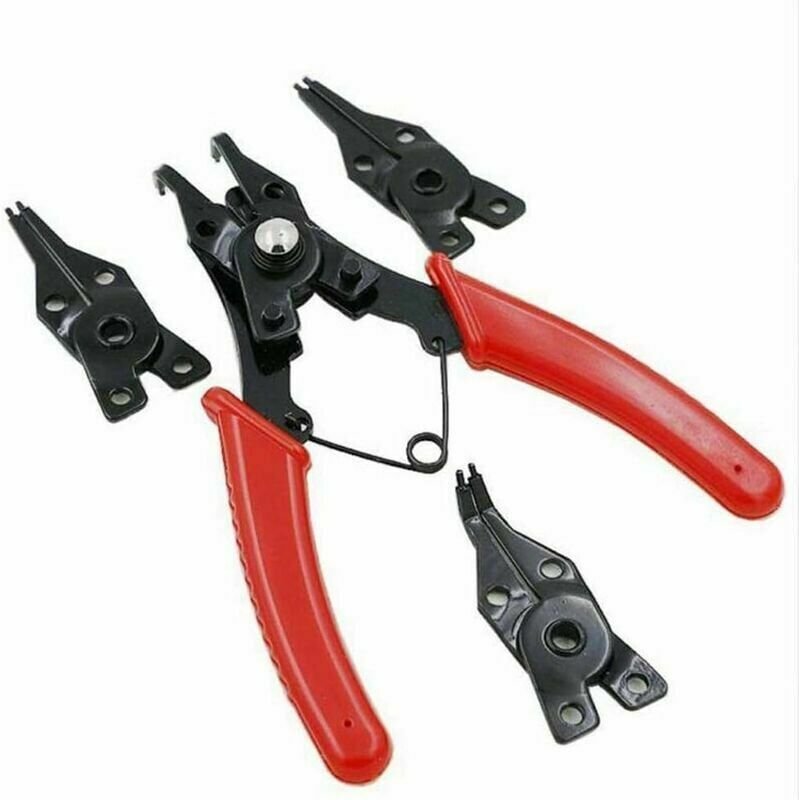 4-in-1-Sicherungsringzange, austauschbar, Multifunktionszange, Werkzeug zum Entfernen von Innen- und Außenringen