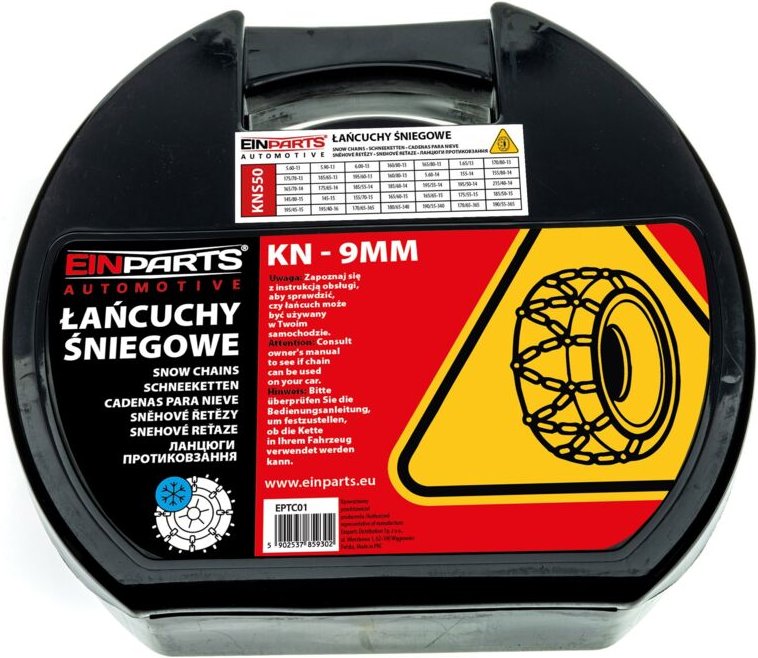 Schneeketten für Räder/Reifen 13-16 Zoll KNS50 Ö-Norm TÜV 9mm, 2 Stück