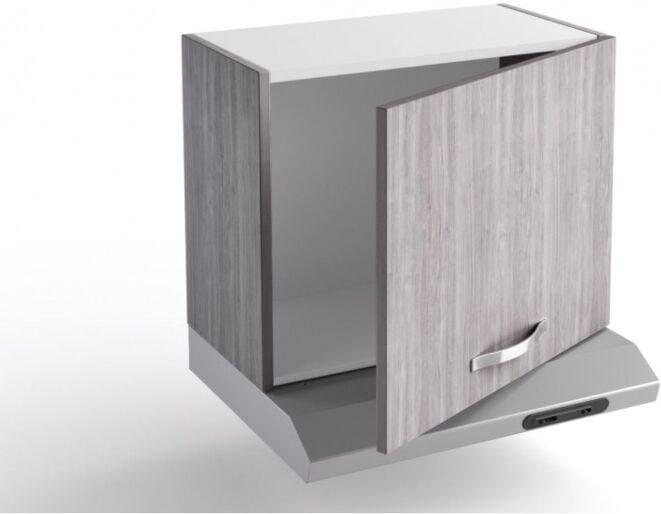 Abdeckung Küche 60x31x48 cm aus isländischem grauem Holz mit einer Tür und einem Reiniger - Massa