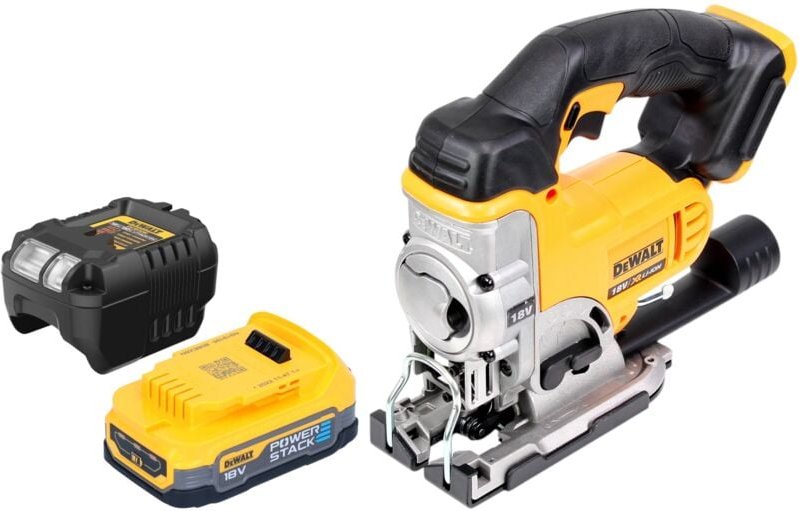 DeWalt DCS 331 E1 Akku Stichsäge 18 V + 1x Powerstack Akku 1,7 Ah + Ladegerät