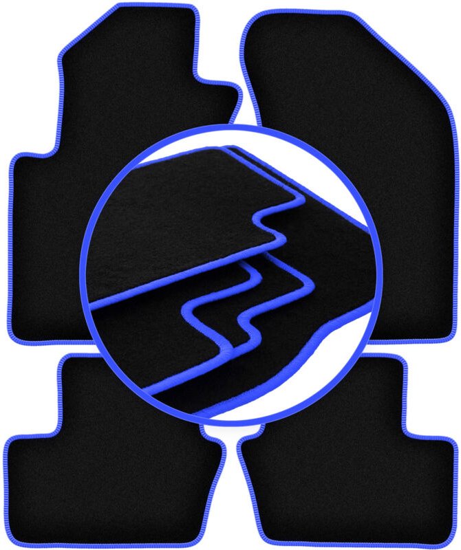 CARLUX-BLUE Autofußmatten für: Jeep Compass MK49 SUV (2007-2017)