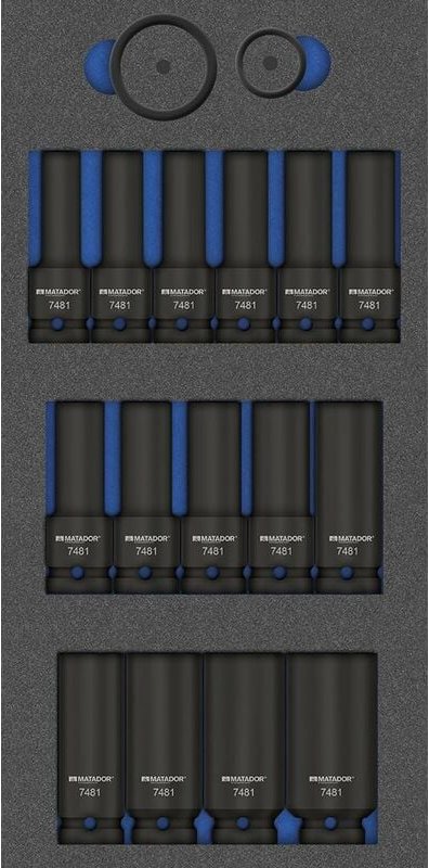 MTS 1/2"-Kraft-Steckschlüssel, 19-tlg., 12,5 mm (1/2"): 10-27 mm (1/3