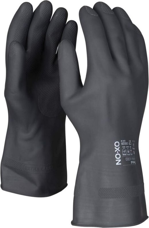 Chemikalienschutzhandschuhe Comfort 6300, schwarz Größe (9/L), 1 Paar - Ox-on
