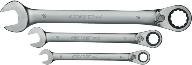 Banyo - Gedore red 3300873 R07205012 Maul-Ringratschenschlüssel-Satz 12teilig Schlüsselweite (Metrisch) 07 -