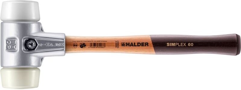 SIMPLEX-Schonhammer, Superplastik / Nylon mit Aluminiumgehäuse und hochwertigem Holzstiel D=60 mm 3178.060