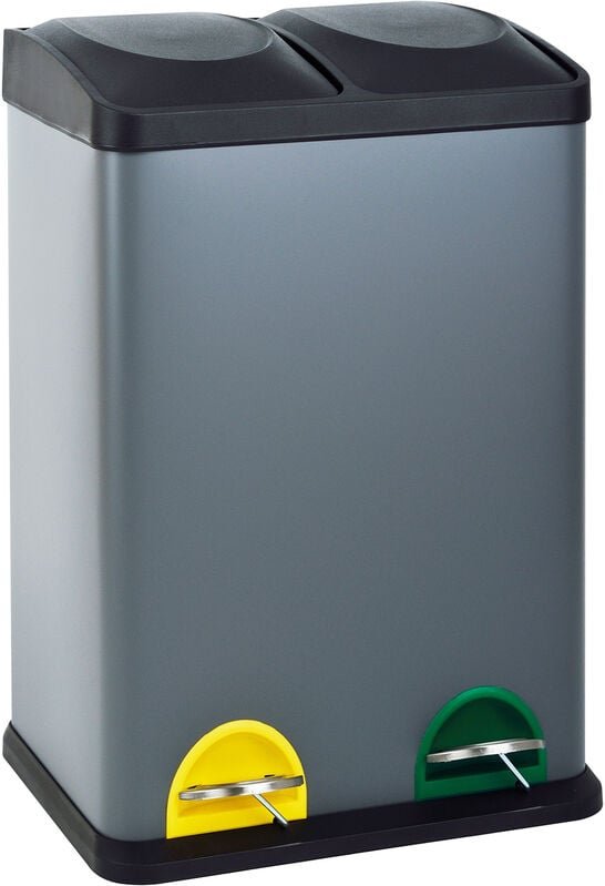 SVITA TC2X20 Kücheneimer Office 40L Trennmülleimer Mülltrennung Grau