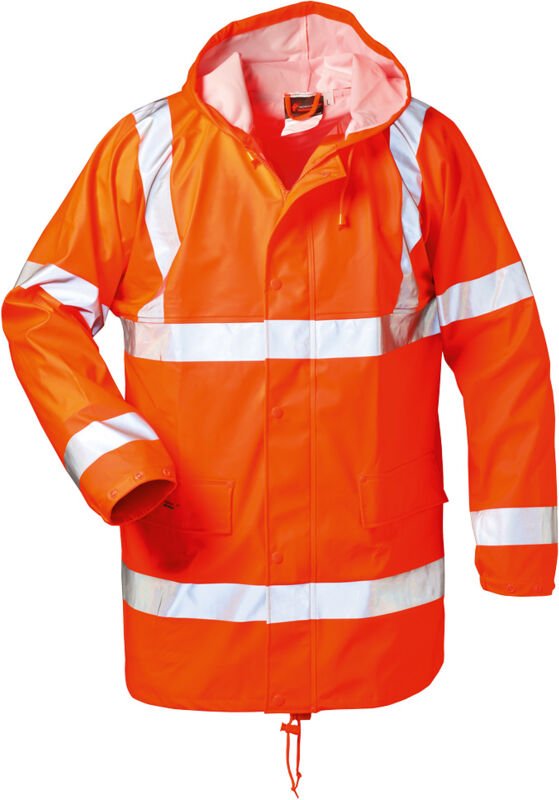 Warnschutz-Regenjacke finn 2341 Kl. 3 pu/pes 190g/m, Fb. Orange, Gr. xl