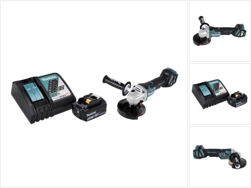Dga 517 RM1 Akku Winkelschleifer 18 v 125 mm Brushless + 1x Akku 4,0 Ah + Ladegerät - Makita