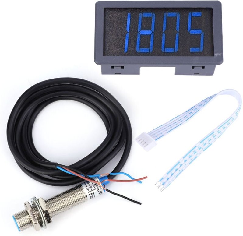 Thumbnail - Blau 4 -Ziffer -led -Motor -Drehzahlmesser Drehzahlmessgeräte npn Hall -Näherungsschalter Sensor (Drehzahlmesser) - Eosn...