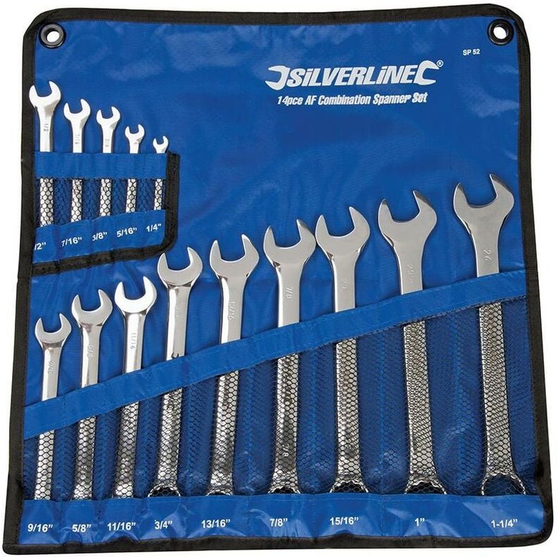 Ring-Maulschlüssel, 14-tlg. Satz 1/4–1-1/4 Zoll