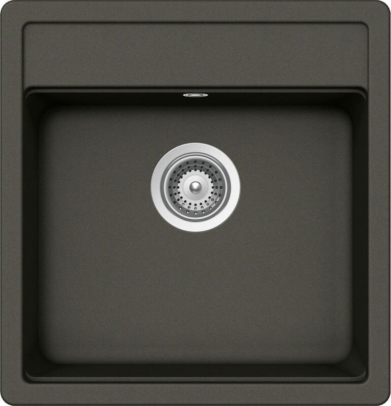 Granitspüle Victory S490.40 - grau, ab 50er Unterschrank, 490 x 510 mm inkl. Drehexcentergarnitur