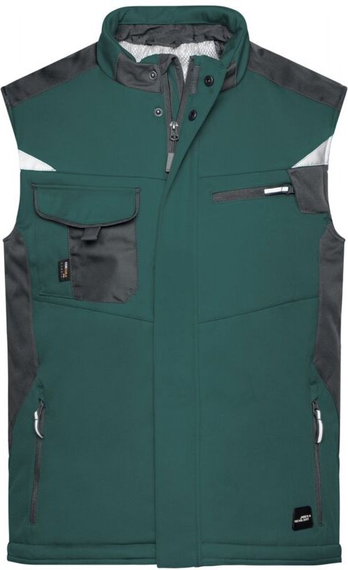 James&nicholson - Professionelle Softshellweste mit Innenfutter JN825 Gr. 4XL dark-green/black
