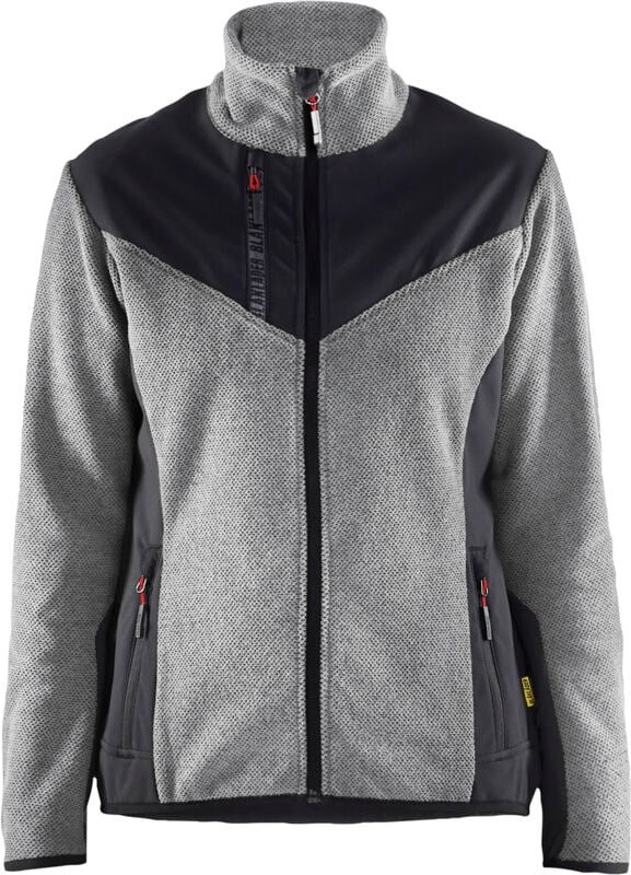Strickjacke mit Softshell für Damen 5943 – Grau meliert/Schwarz XXL