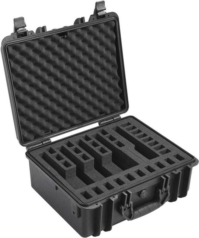 Hartschalen-Pistolenkoffer mit vorgeschnittenem Schaumstoff, wasser- und staubdicht für 5 Pistolen, abschließbarer Waffe...
