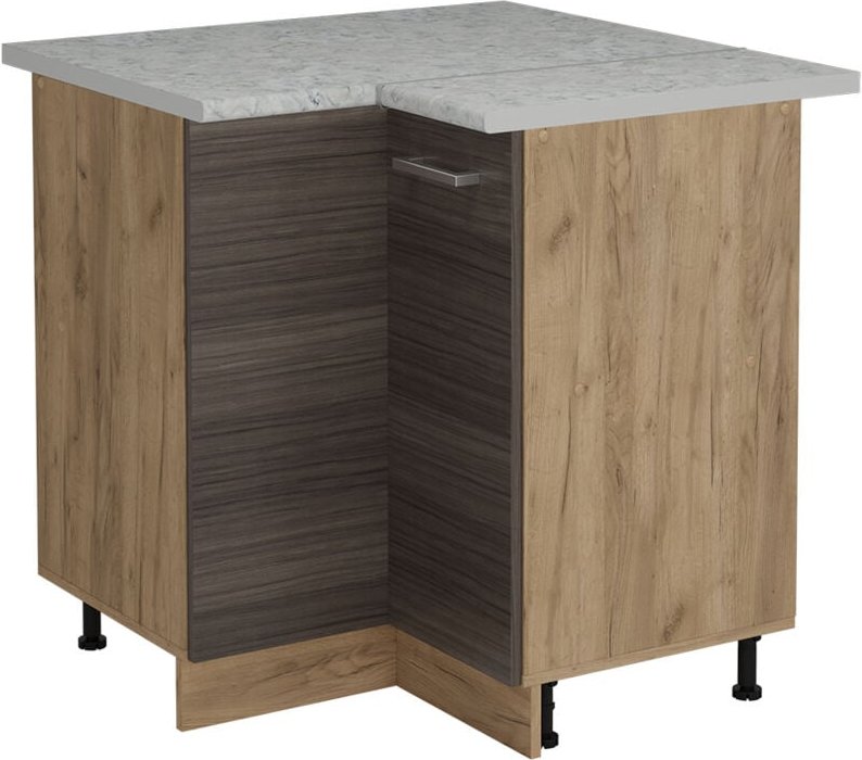 Vicco - Eckunterschrank R-Line, Edelgrau, 75.6 cm ap Marmor