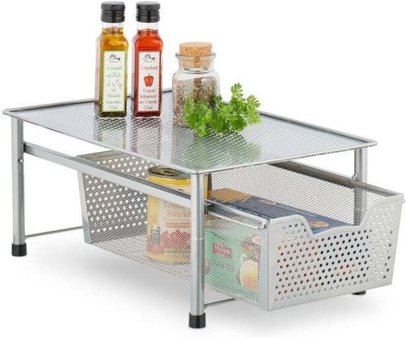 Schubladenregal mit ausziehbarem korb