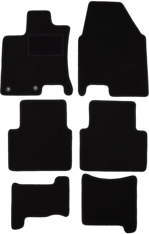 Schwarze Velours-Fußmatten für: Nisan Qashqai +2 Crossover (2008-2013)