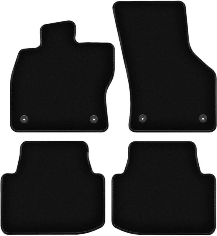 BASIC schwarze Veloursmatten für: Volkswagen Passat B8 Limousine, Kombi, Variant, Alltrack (2015-)