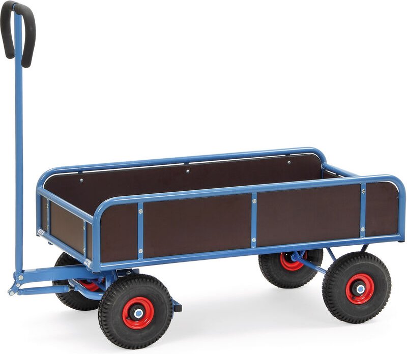 Fetra Handwagen mit 4 Wänden Vollgummibereifung, 945x545 mm Ladefläche 400kg Tragkraft