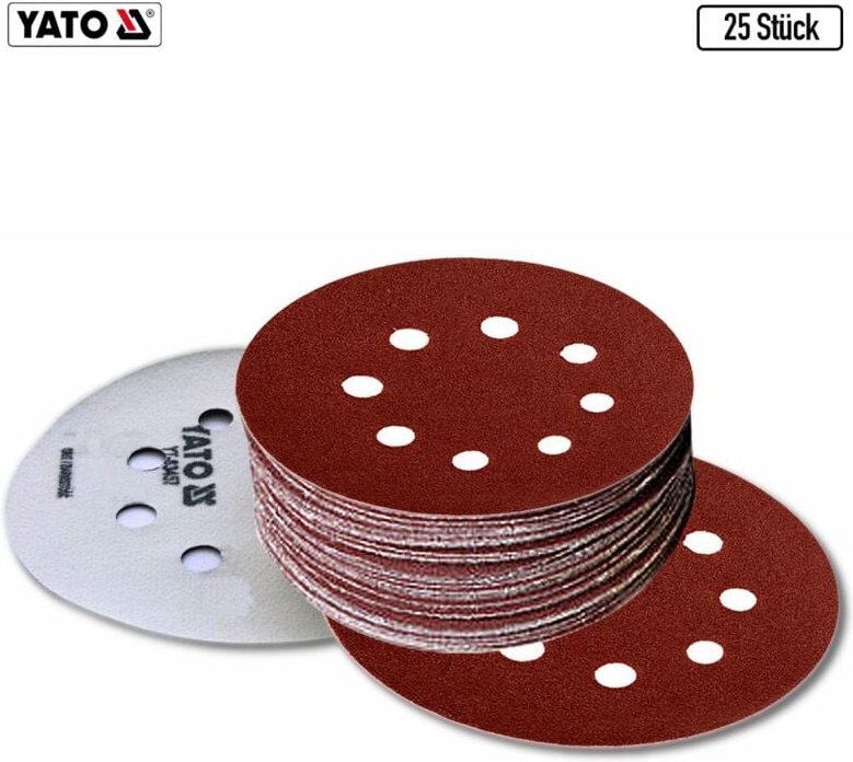 5 BIS 250 STÜCK Klett Schleifscheiben Haftschleifscheiben Schleifpapier gelocht +Ø 125 mm, P100, 25 Stück