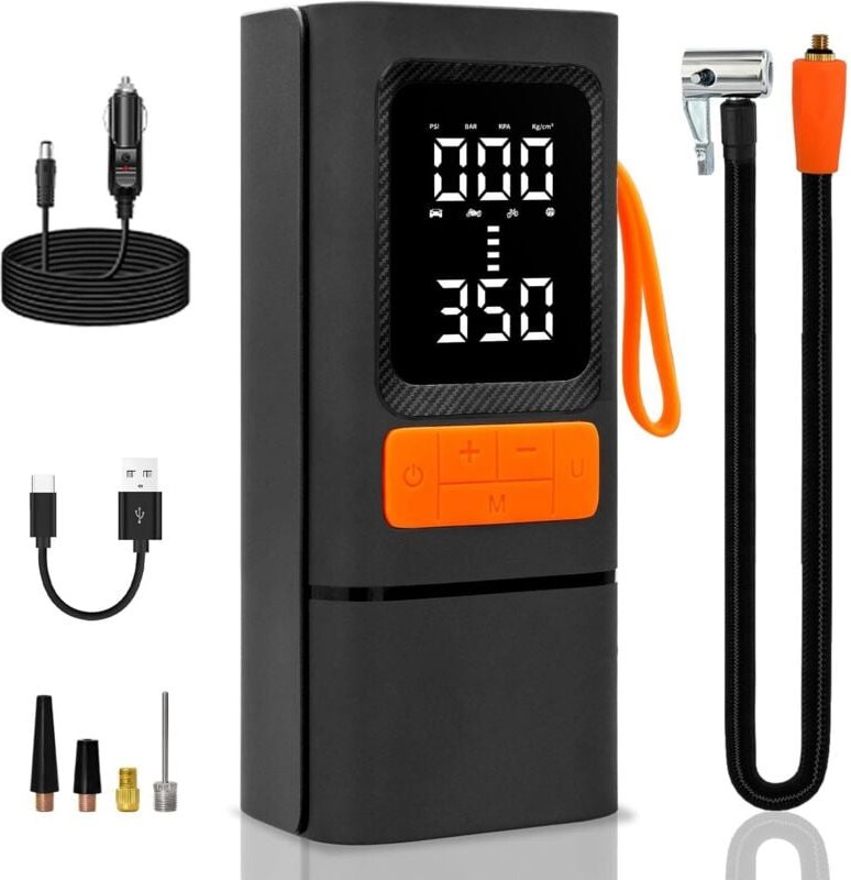 Tragbarer Luftkompressor, 150 psi kabelloser Autoreifenfüller, wiederaufladbare 6000 mAh-Luftpumpe für Fahrrad, Auto, Mo...