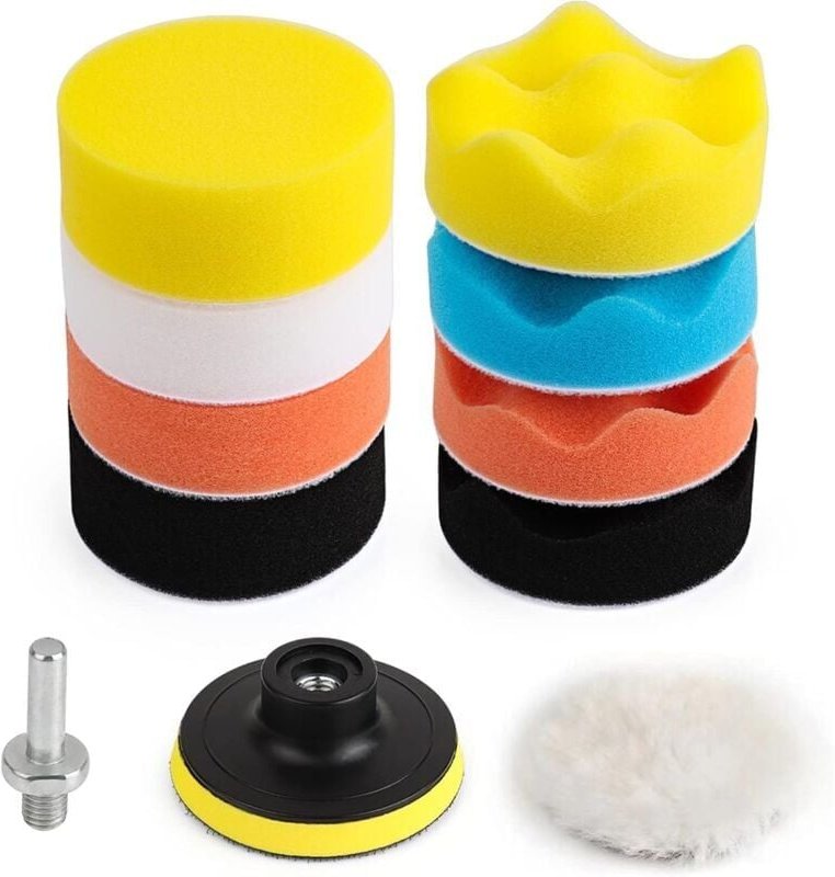 Thumbnail - 11-teiliges 80-mm-Polierpad, Polierschwamm, Polierschwamm-Set für mit M10-Bohrer, Wollpolierpad zum Autopolieren, Schlei...