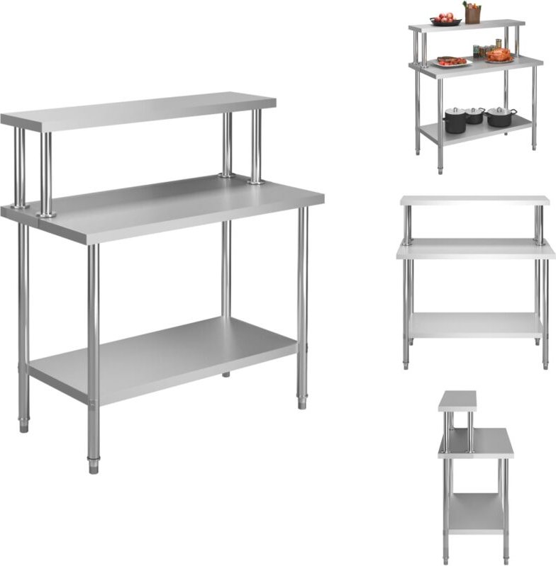 Thumbnail - Gastronomie - Living Küchen-Arbeitstisch mit Aufsatzboard 120×60×120 cm Edelstahl