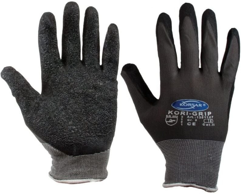 SW-Stahl 11521L Nylon Feinstrick- handschuh, LATEX Gr. 9, schwarz