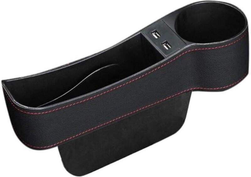 Thumbnail - YMYNY Lückenfüller für Autositze, Premium-Konsolen-Seitentaschen-Organizer mit USB-Aufladung, multifunktionaler Autokons...