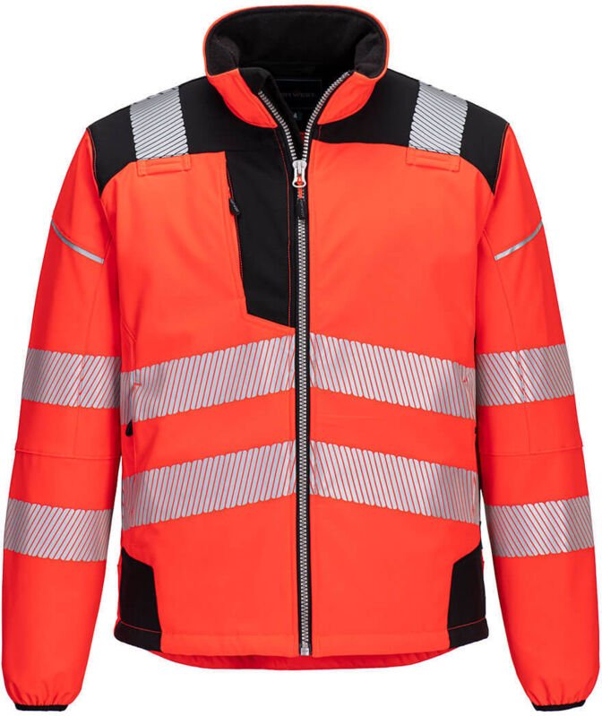 Thumbnail - Softshell-Jacke Hochsichtbarkeit PW3 Rot/Schwarz L