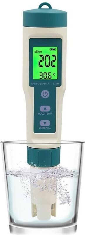 8-in-1 Elektronisches pH-Meter für Pools, PH/TDS/SALT/SG/ORP/EC/TEMP/H2-Tester, Wasserqualitätstester für Schwimmbadwass...