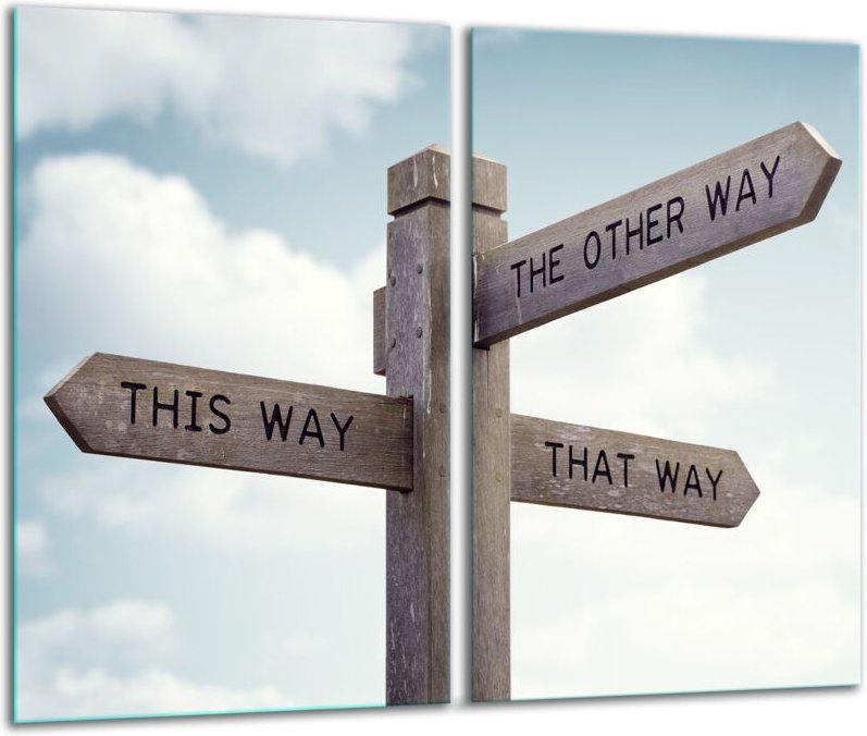 Glashakkungsbrett 2x 30x52 Wegweiser