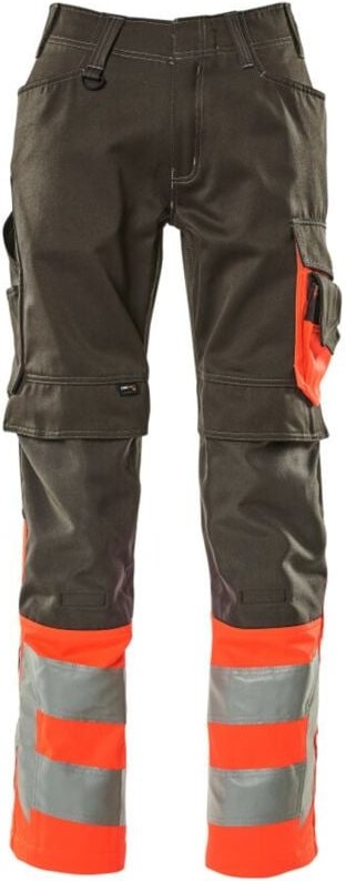 Thumbnail - Mascot - Leeds Arbeitshose Gr. 90C56 dunkelanthrazit/hi-vis rot