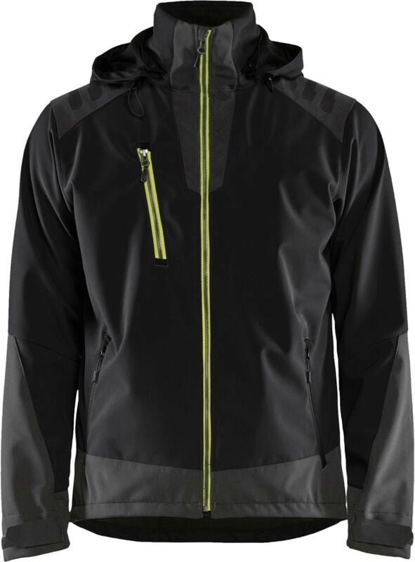 Blaklader - Softshell-Jacke Wasserabweisend t.xs - schwarz/jaune fluo - 474925139933-XS