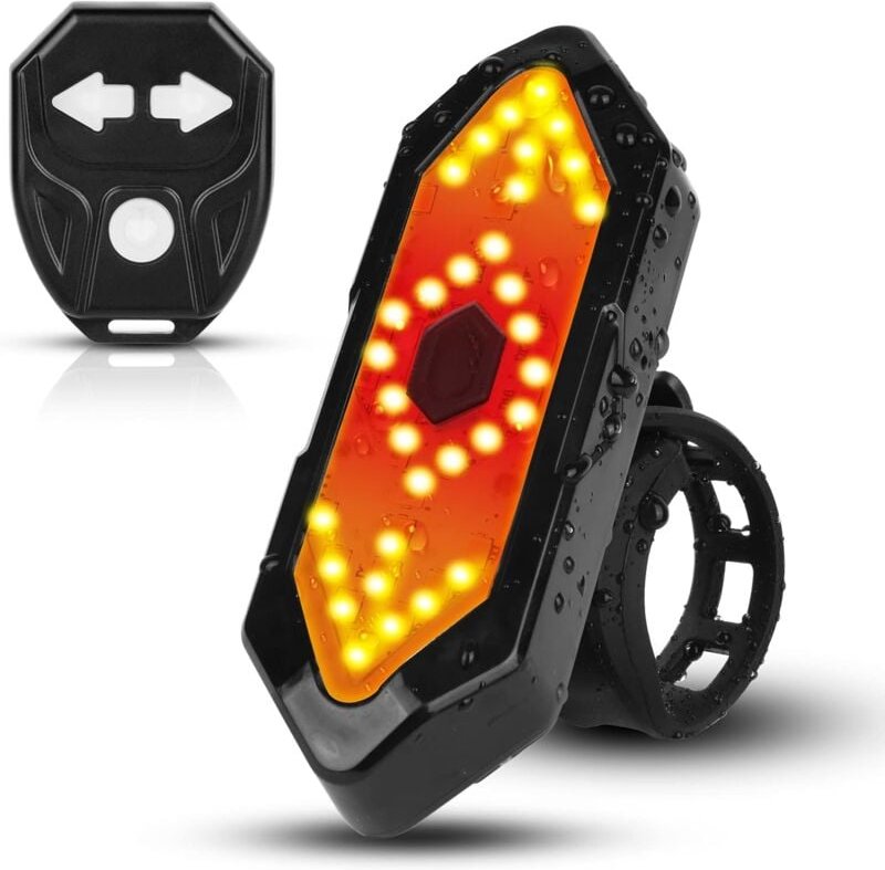 Thumbnail - Rücklicht für Fahrrad, Fahrradblinkendes Rücklicht mit kabelloser Fernbedienung, Fahrradrückbeleuchtung, usb wiederaufla...